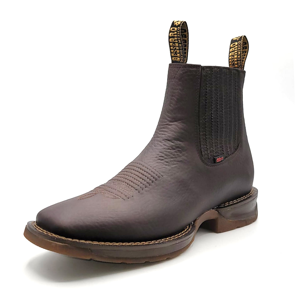 Besserro Brown Short Cowboy Boots Square Toe display picture 2