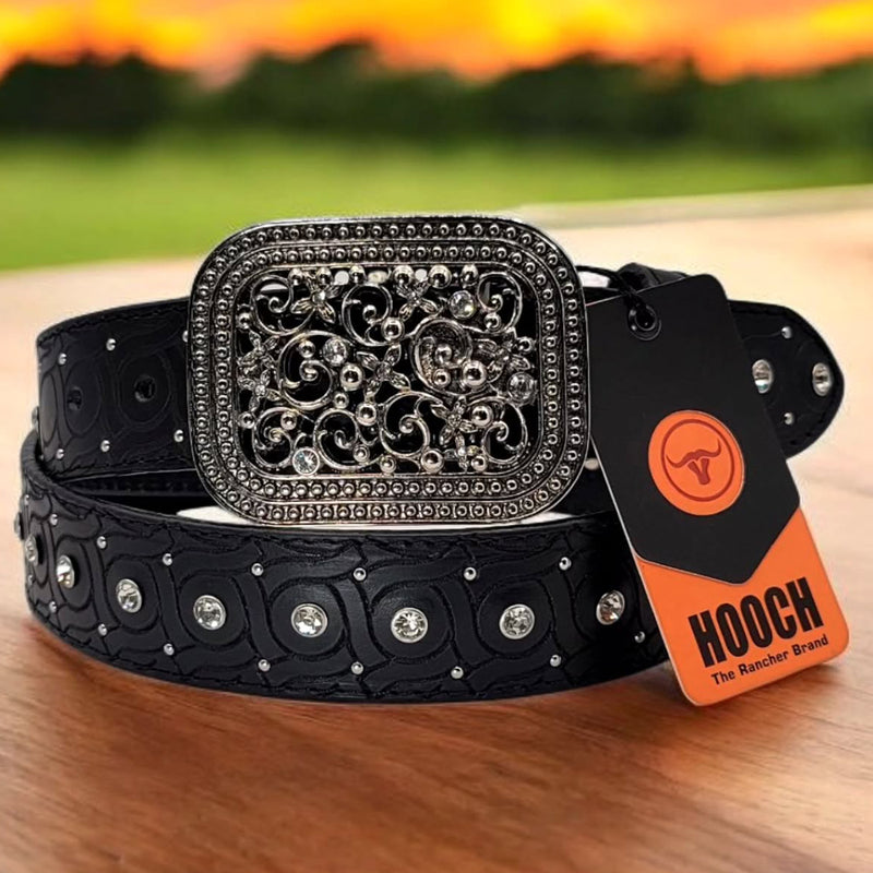 Black Cowgirl Belt With Cristals