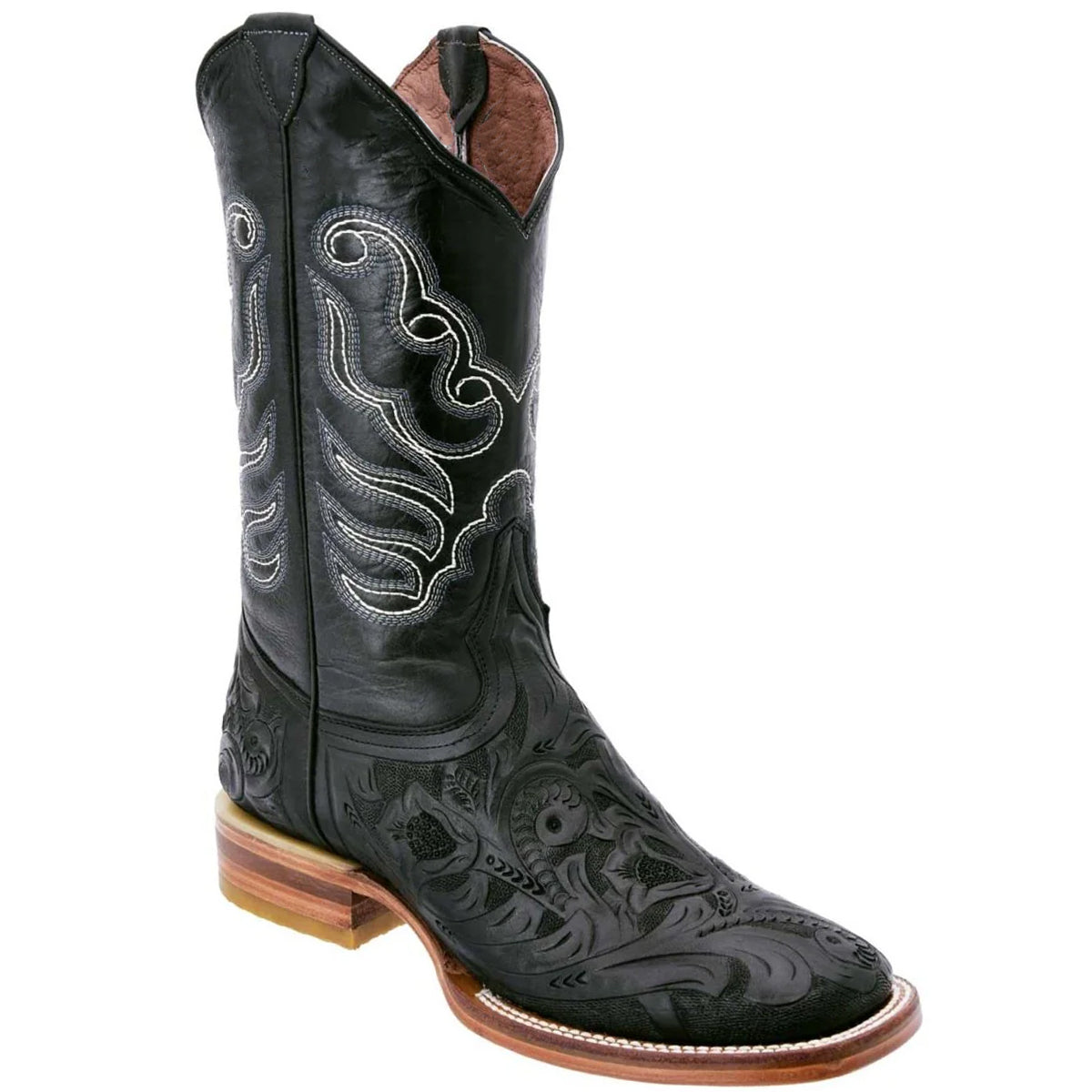 Black hand tooled boot