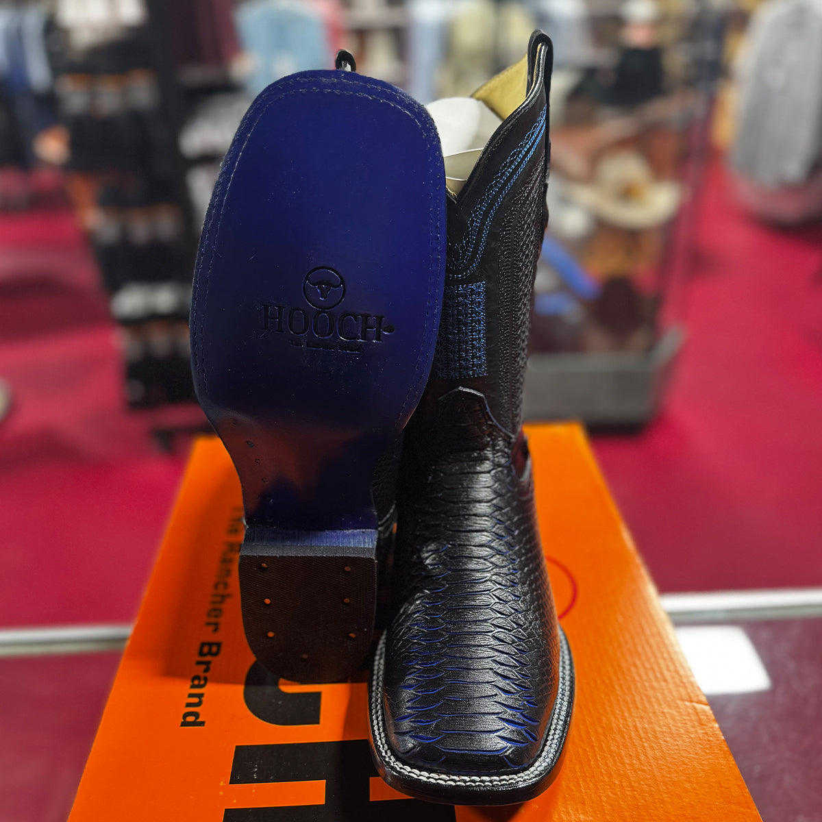 Botas vaqueras grabado piton