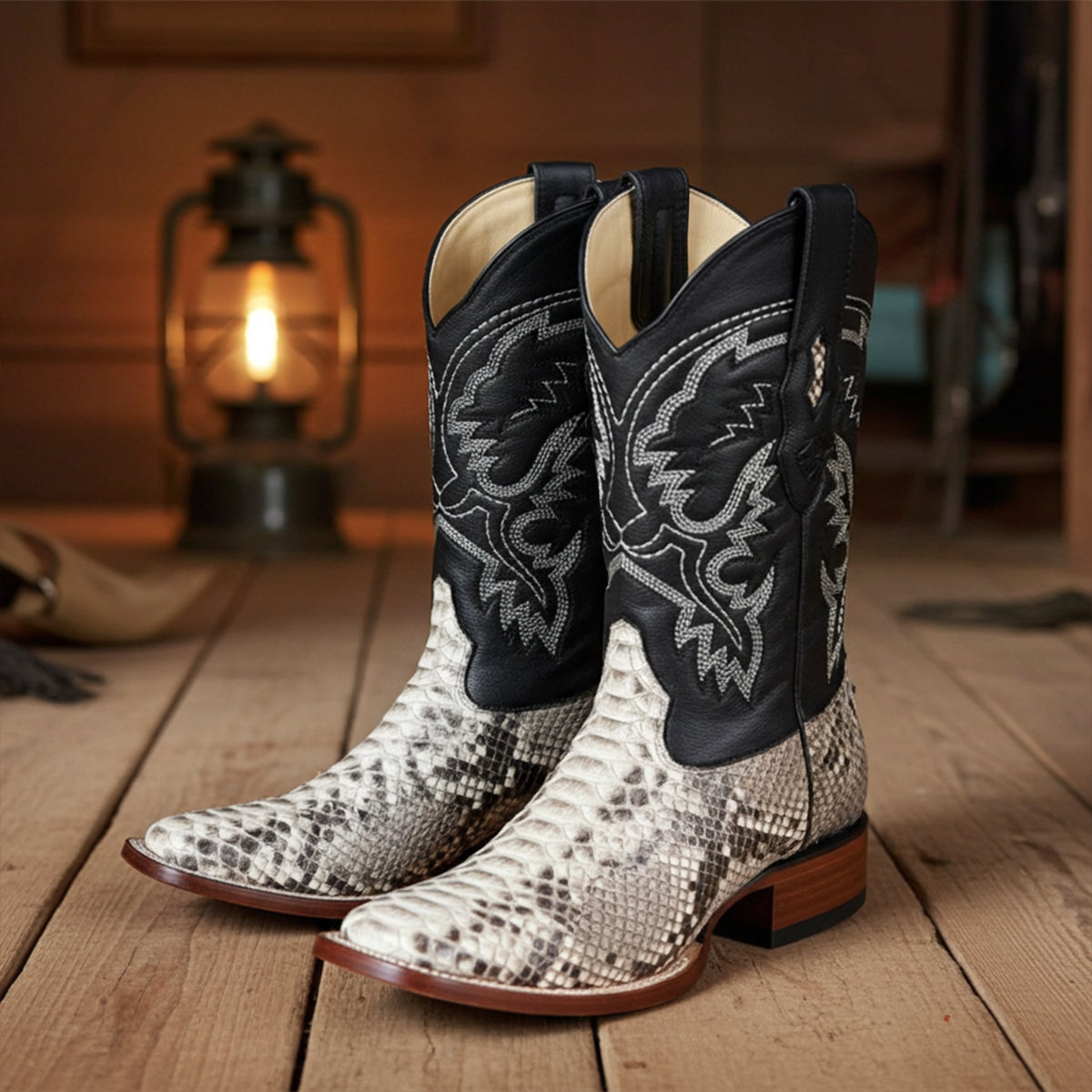Snakeskin cowboy boots