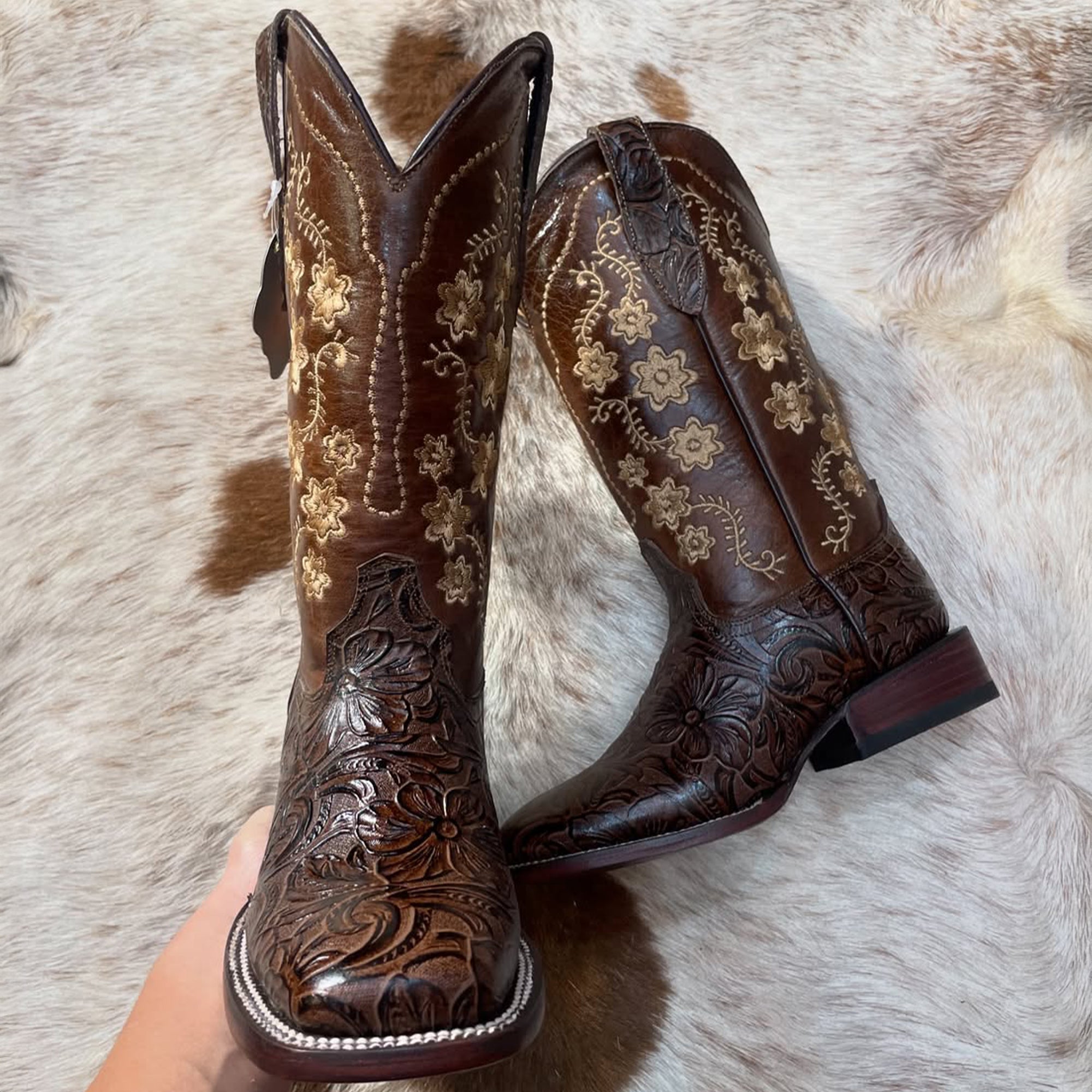 Botas vaqueras de mujer cinceladas Lirac