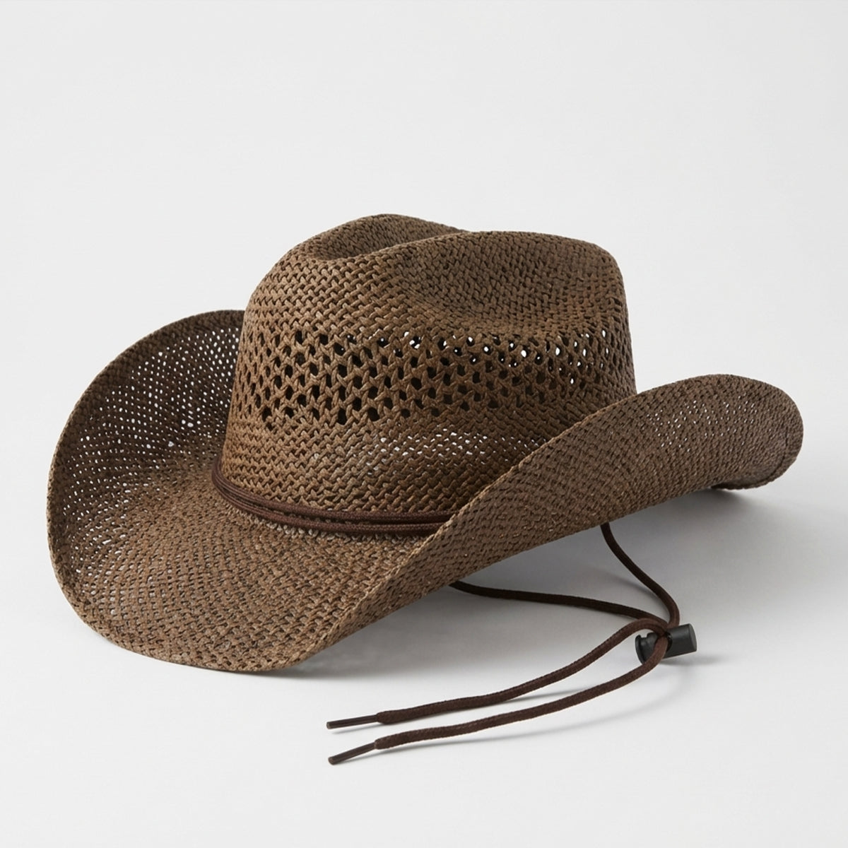 Stylish Brown Woven Hat with Leather Band Elastic Beaded Hat Band for Men and Women | Brim on Fifth main image 4