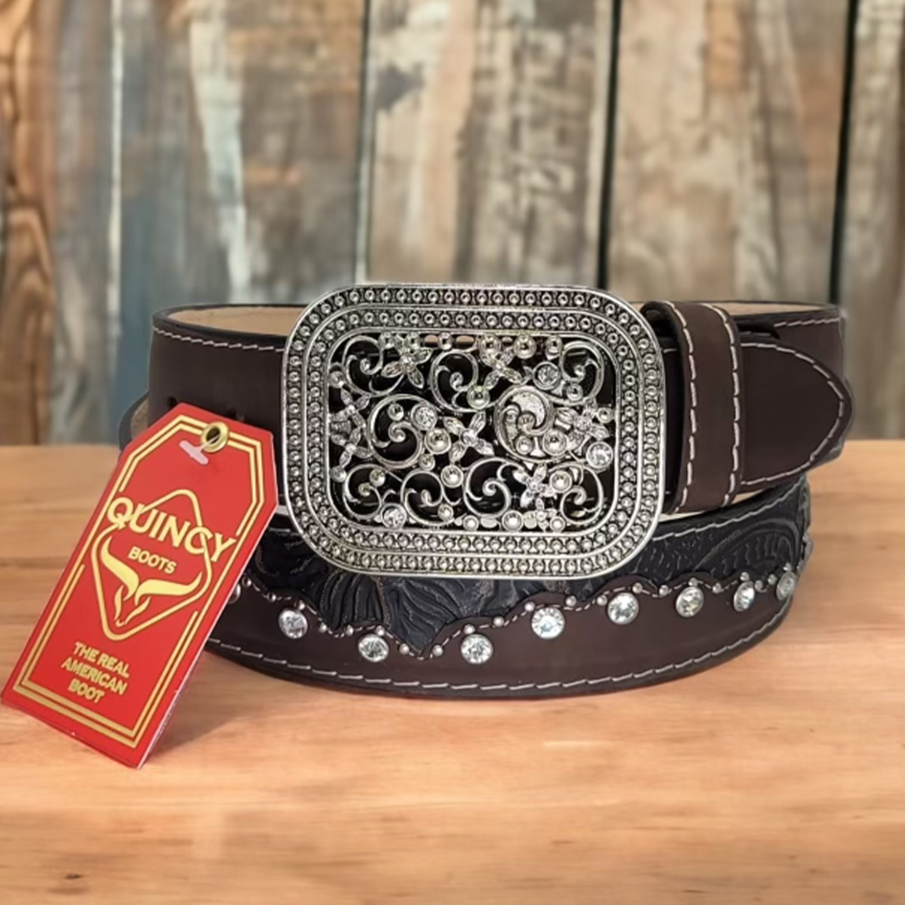 Cowgirl Belt With Buckle Brown - Quincy