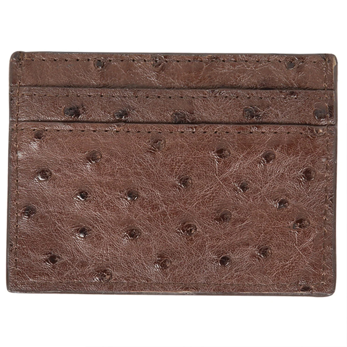Brown Ostrich Card Holder