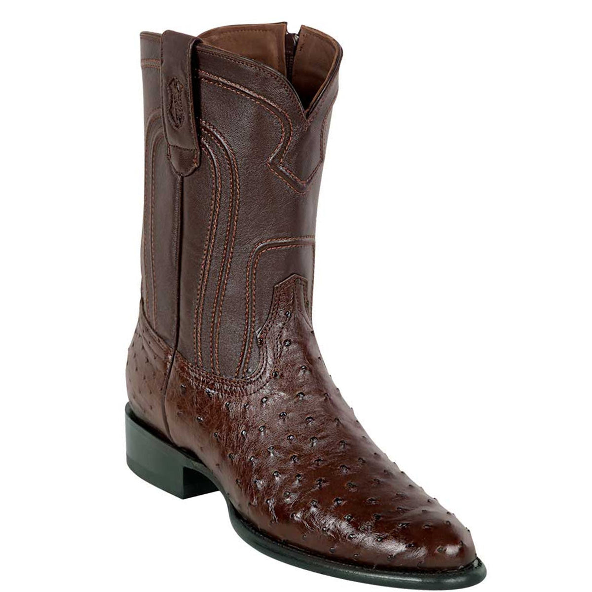 Los Altos Brown Roper Ostrich Boot