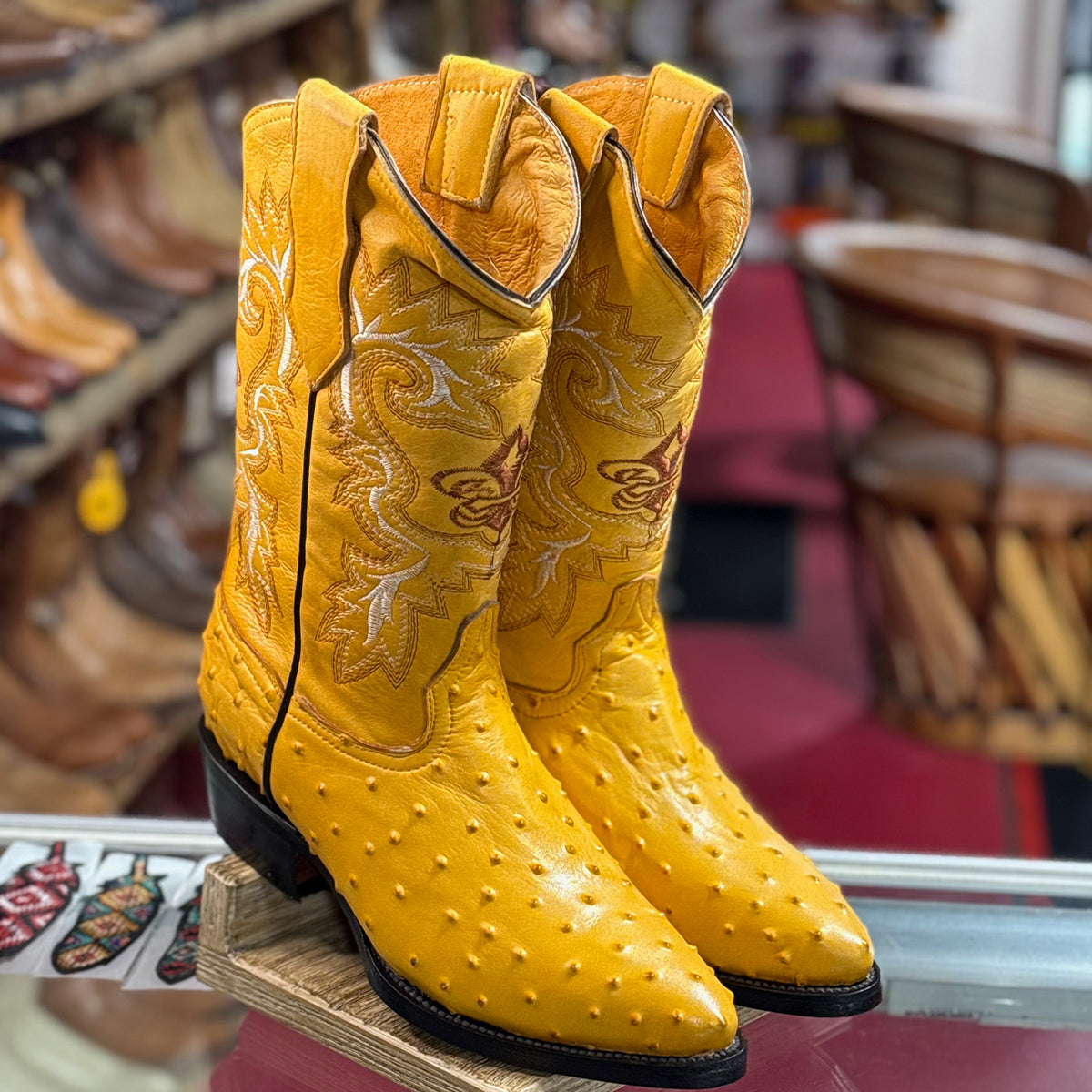 Buttercup Ostrich Print Boots