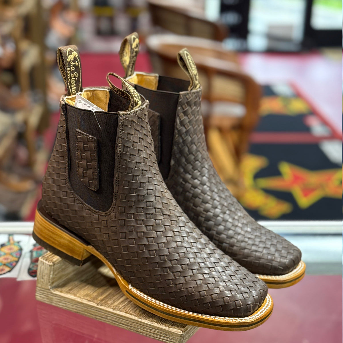 Brown Chelsea Square Toe Petatillo Boots