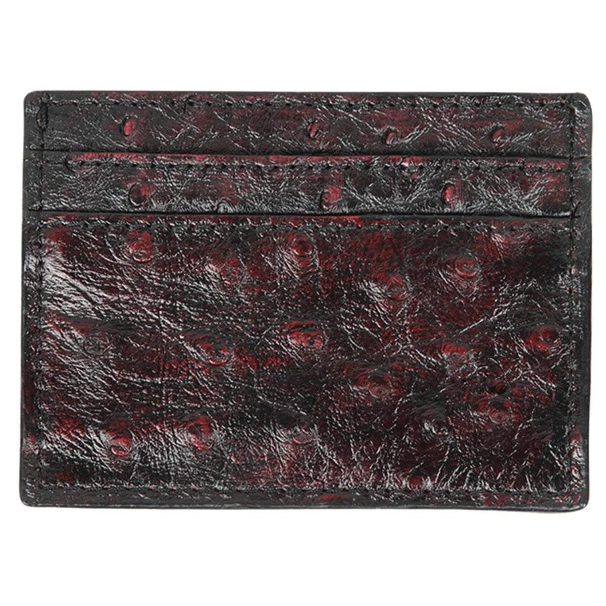 Black Cherry Ostrich Card Holder