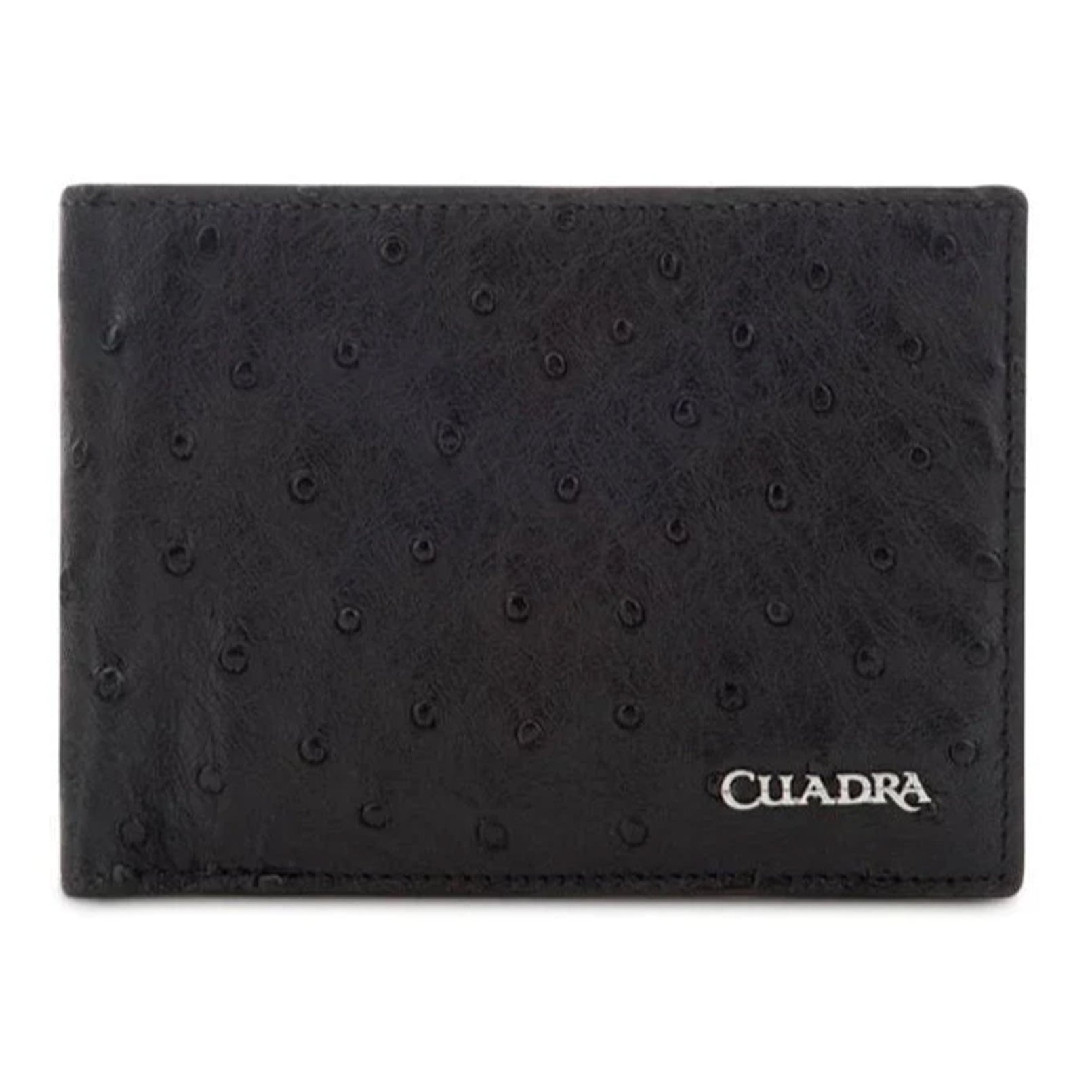 Cuadra black ostrich leather wallet