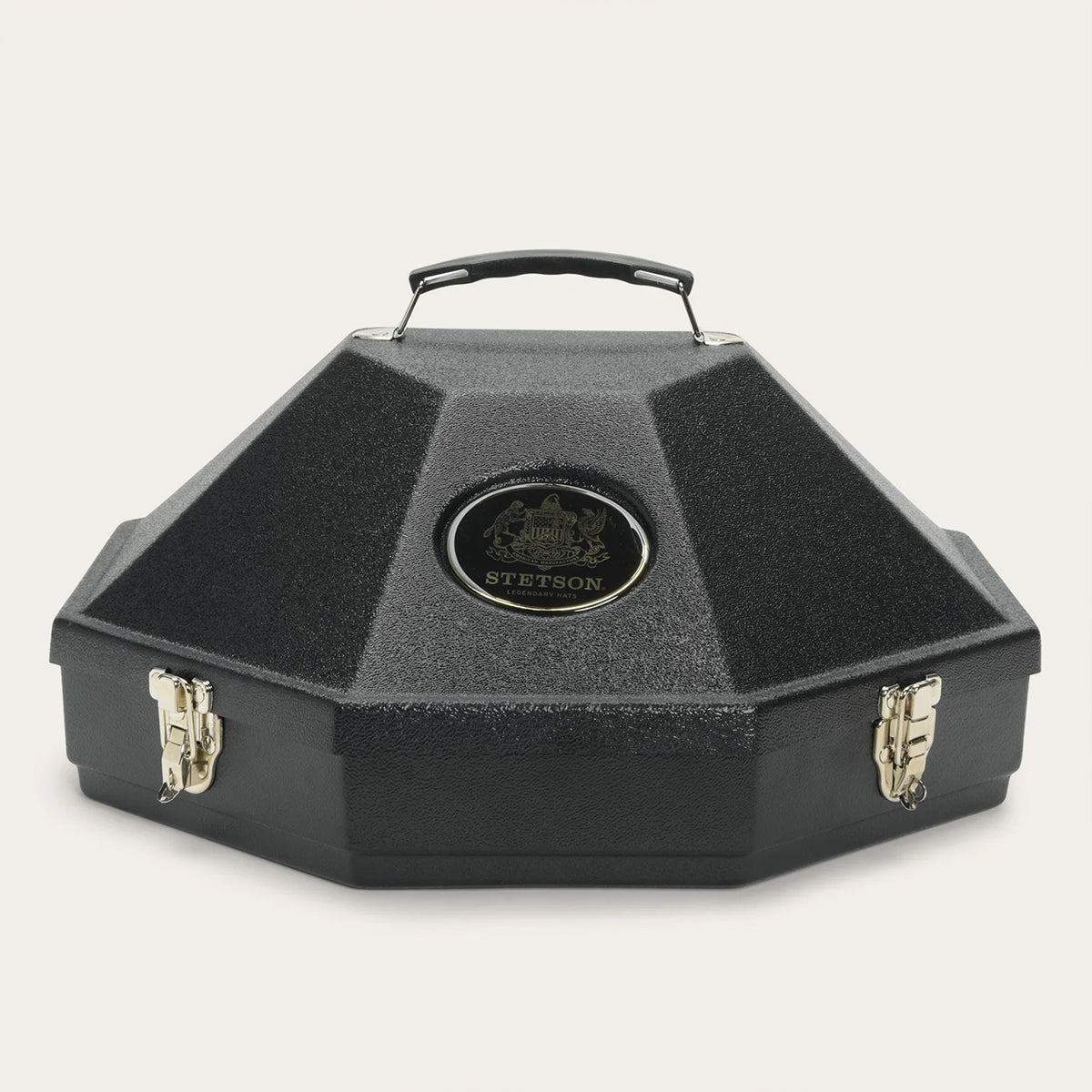 Black Stetson travel case on a white background.