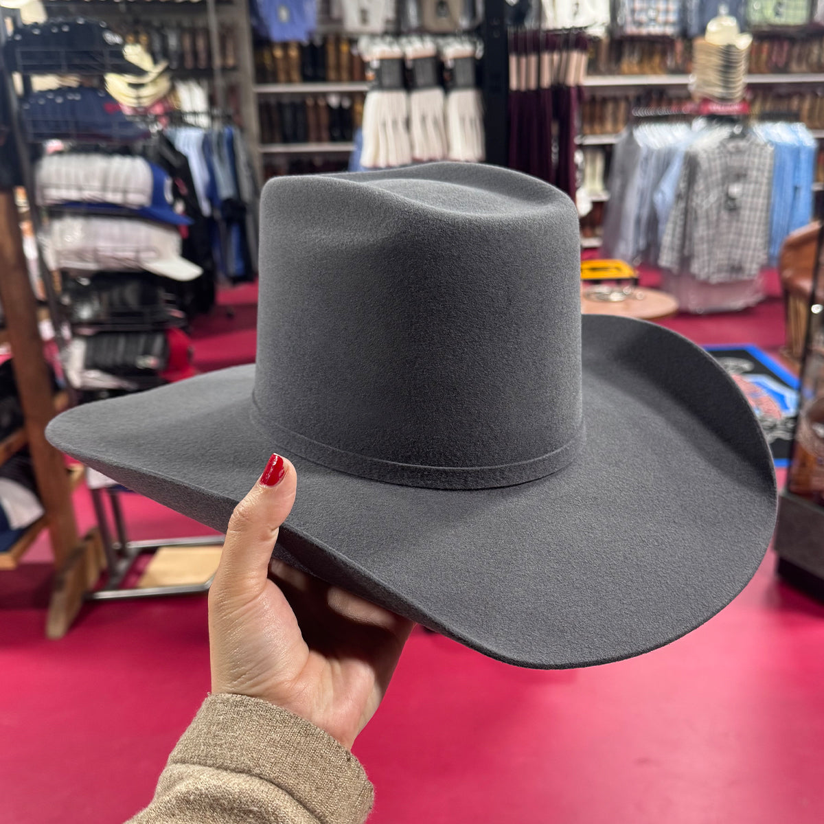 Dark grey cowboy hat