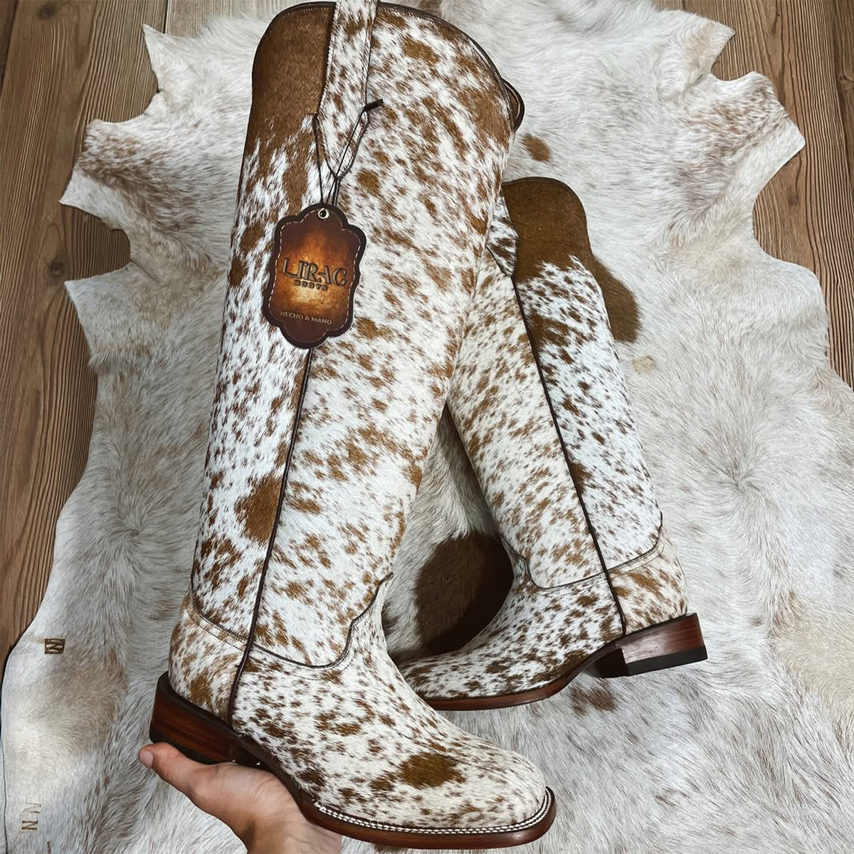 Lirac Botas Pelo De Vaca Colorado