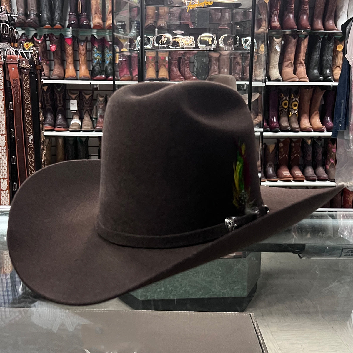 Brown cowboy hat