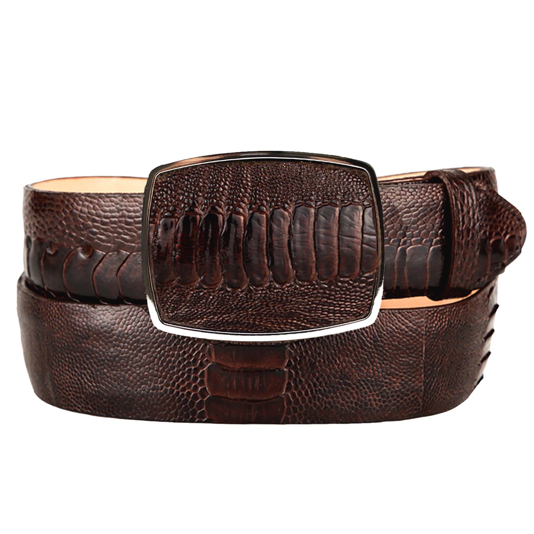 Cinturón Pata De Avestruz Cafe Difuminado