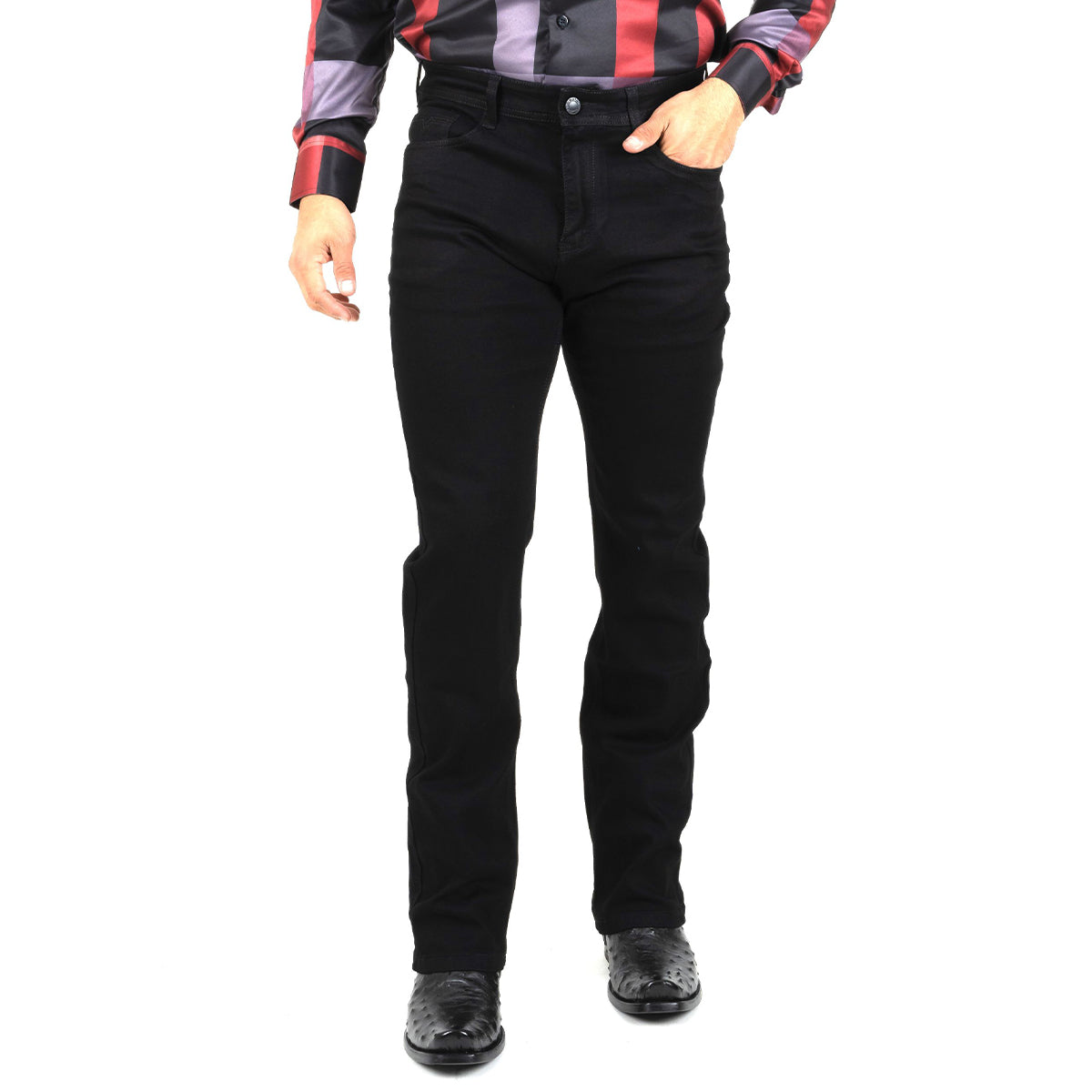 Front view of Black Bootcut Jeans