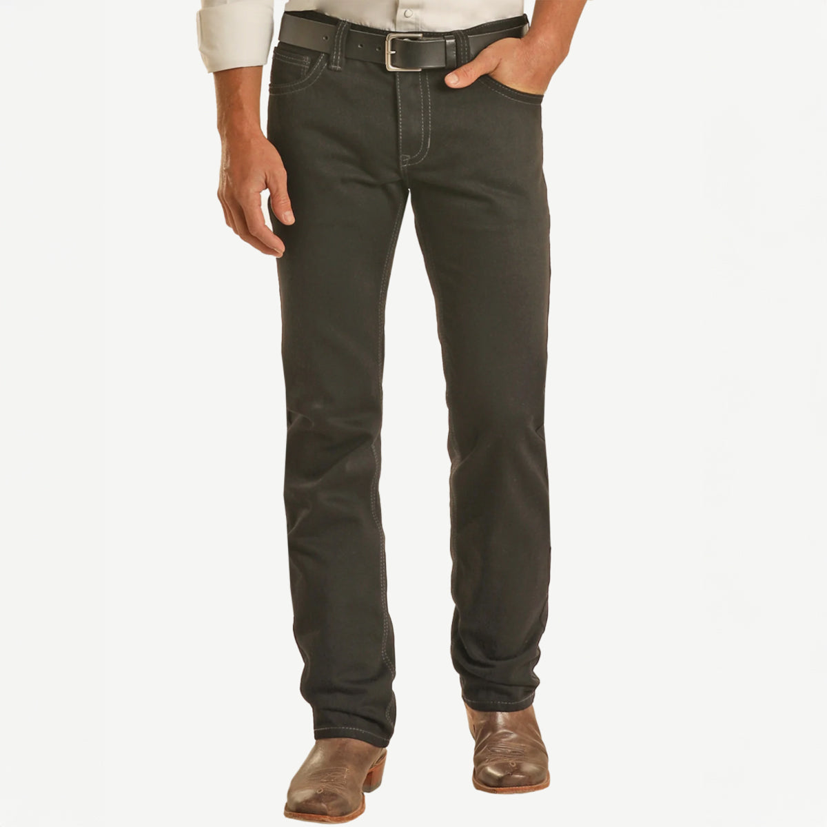 Men's Black Slim Straight Jeans