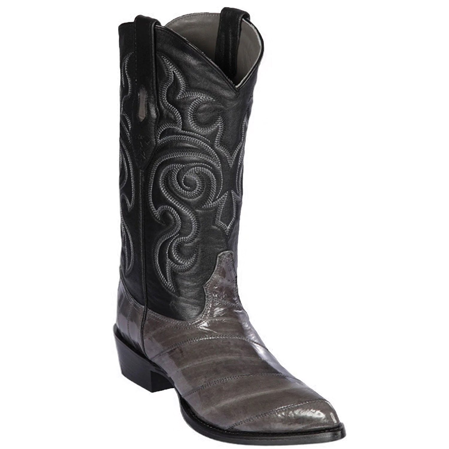 Grey Eel Skin Cowboy Boots J-Toe