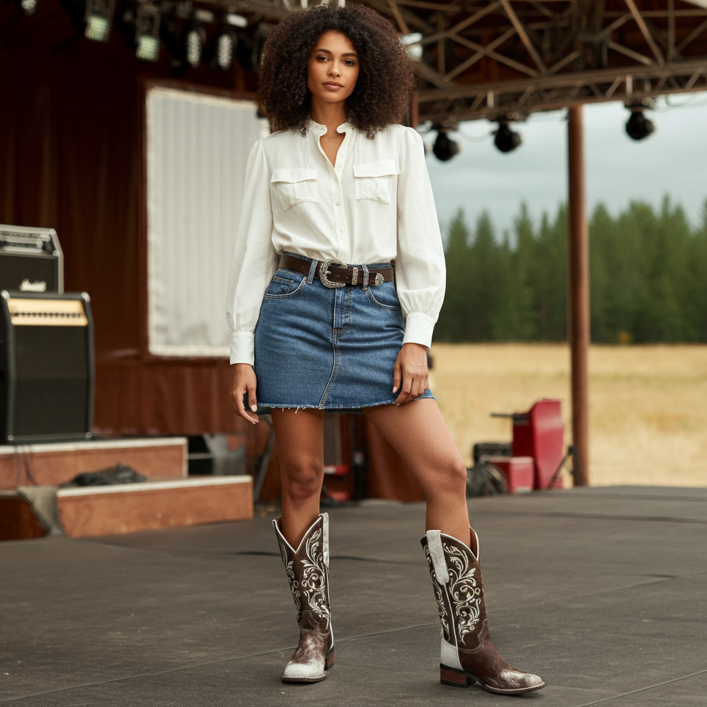 Women wearing Hair-On Hide Boots