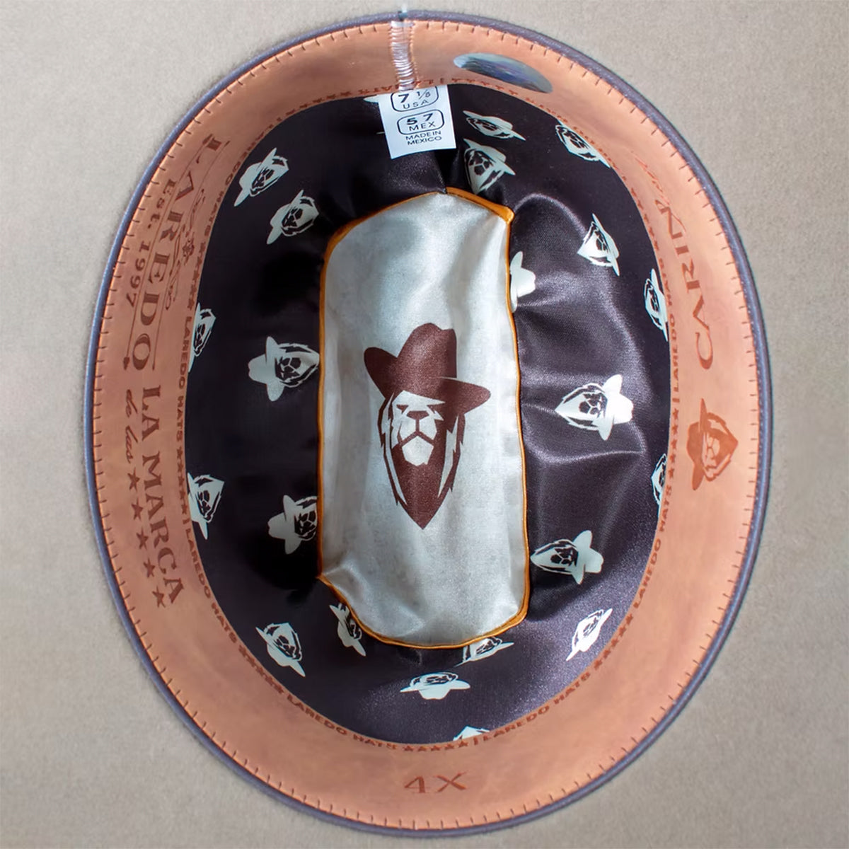 Inside view of Carin Leon cowboy hat