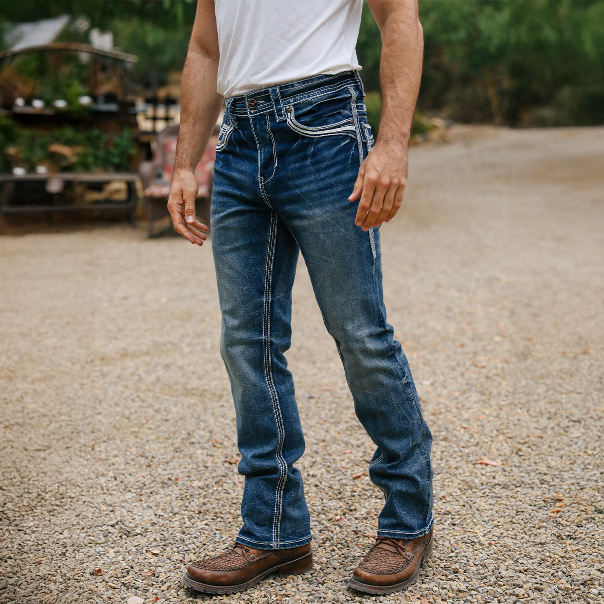 Platini Slim Boot Cut Jeans Light Blue