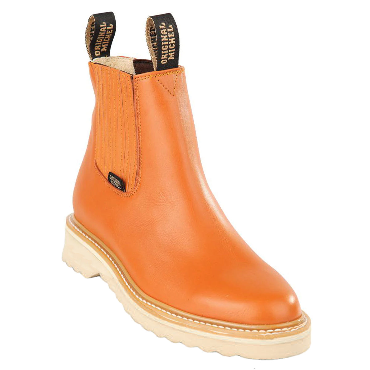Original Michel Boots Mens 8 Cognac Leather Chelsea Ankle Pull On Original Michel Boots | Since 1970 main image 3
