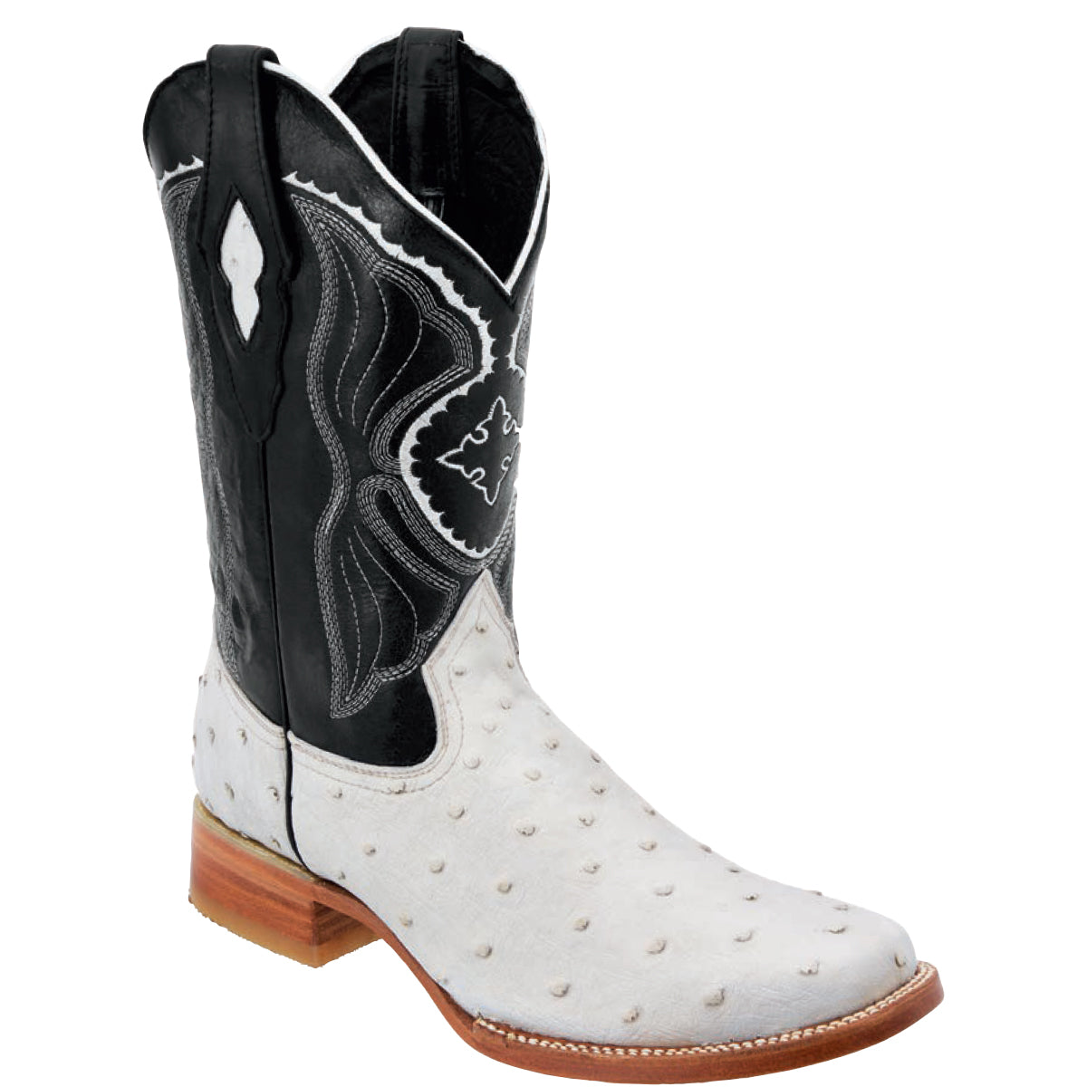 Off-White Square Toe Boot Ostrich Prin