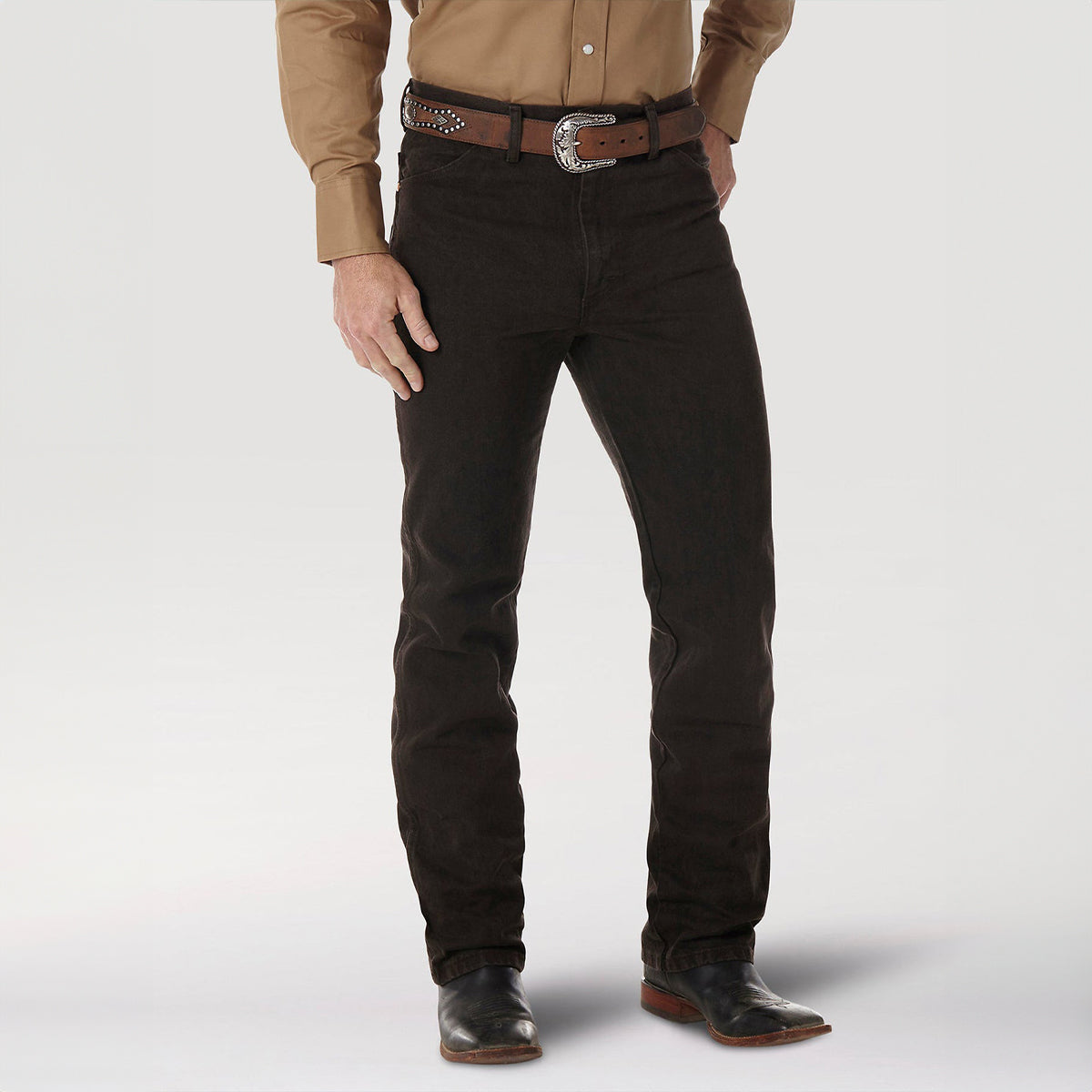 Brown Wrangler Jeans Cowboy Cut Slim Fit