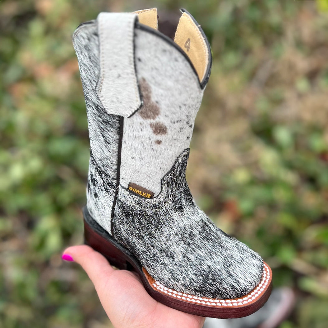 Hair-On Hide Kids Boots Botas Doble R - Main Image