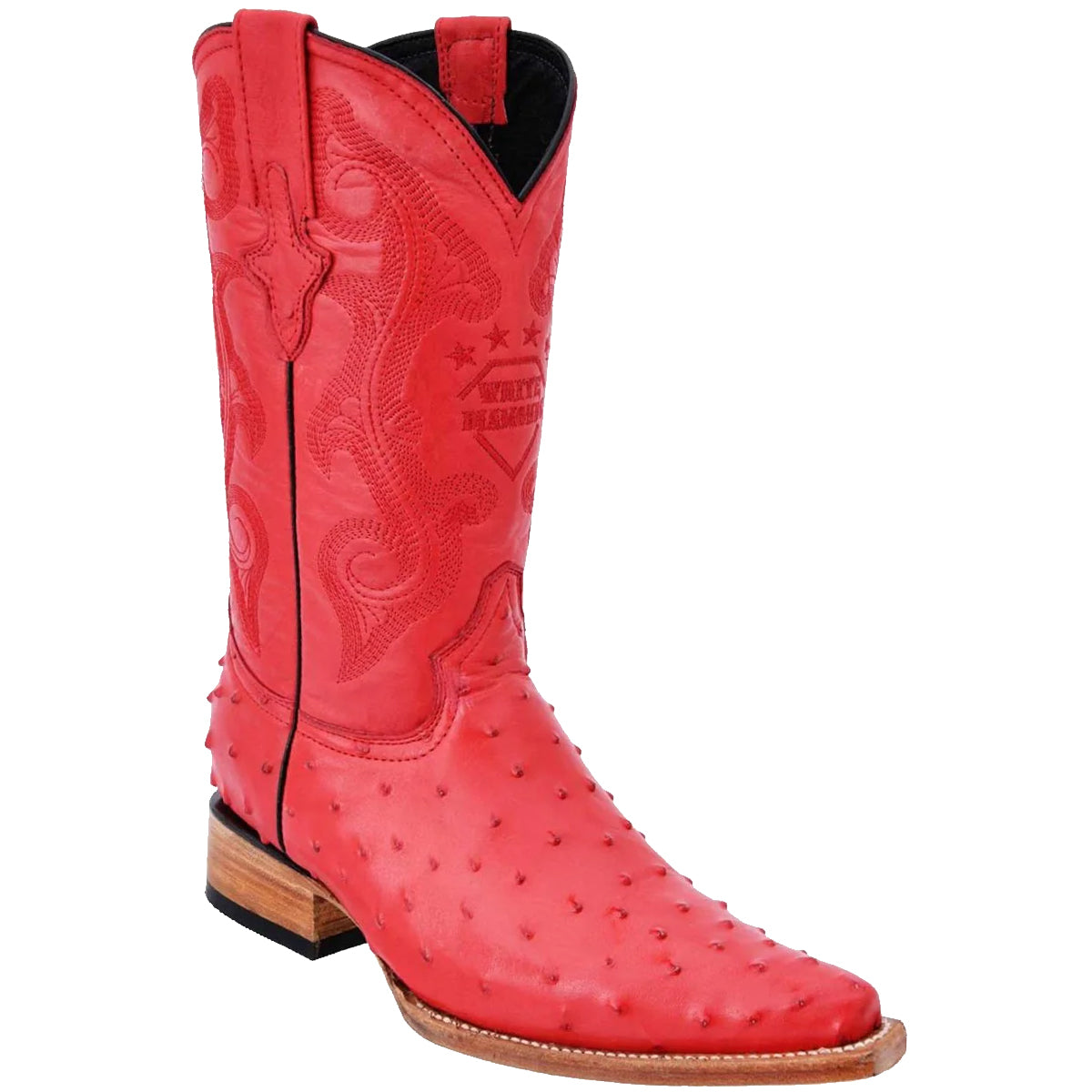 Red Ostrich Print Western Boot