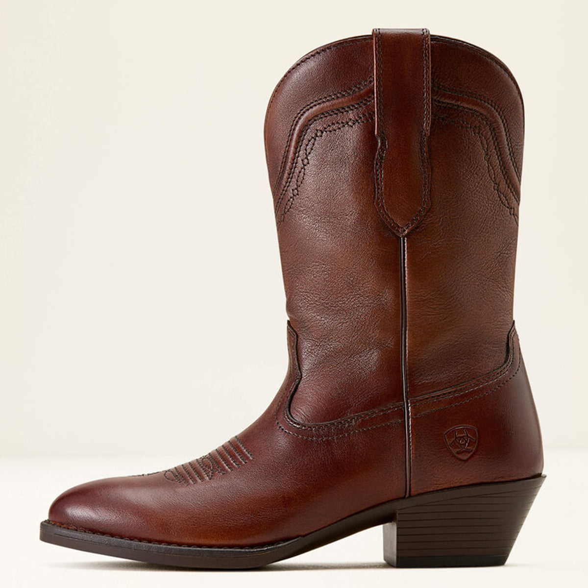 Side view of Ariat women's Grayson brown western boot.