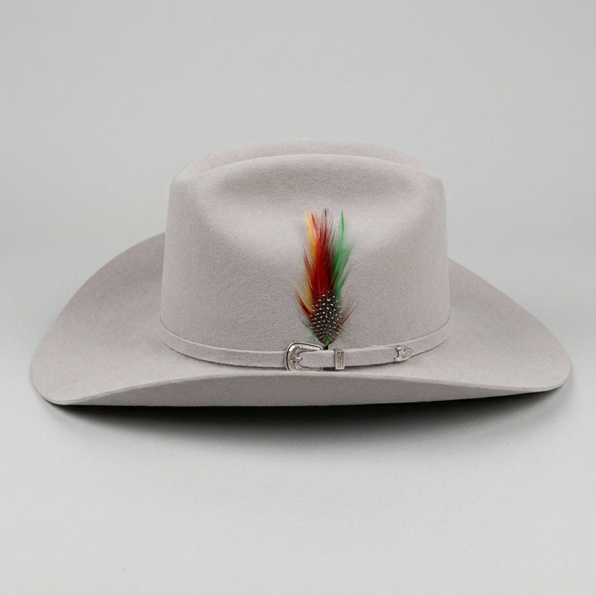 Side view of Cuernos Chuecos 6X Mist Grey Chaparral Sinaloa Felt Cowboy Hat