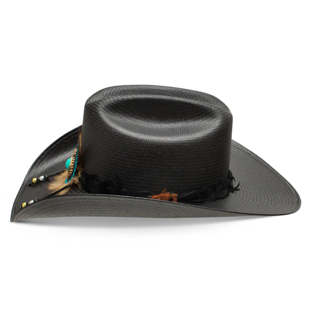 Side view of Charlie 1 Horse Black Cowgirl Hat