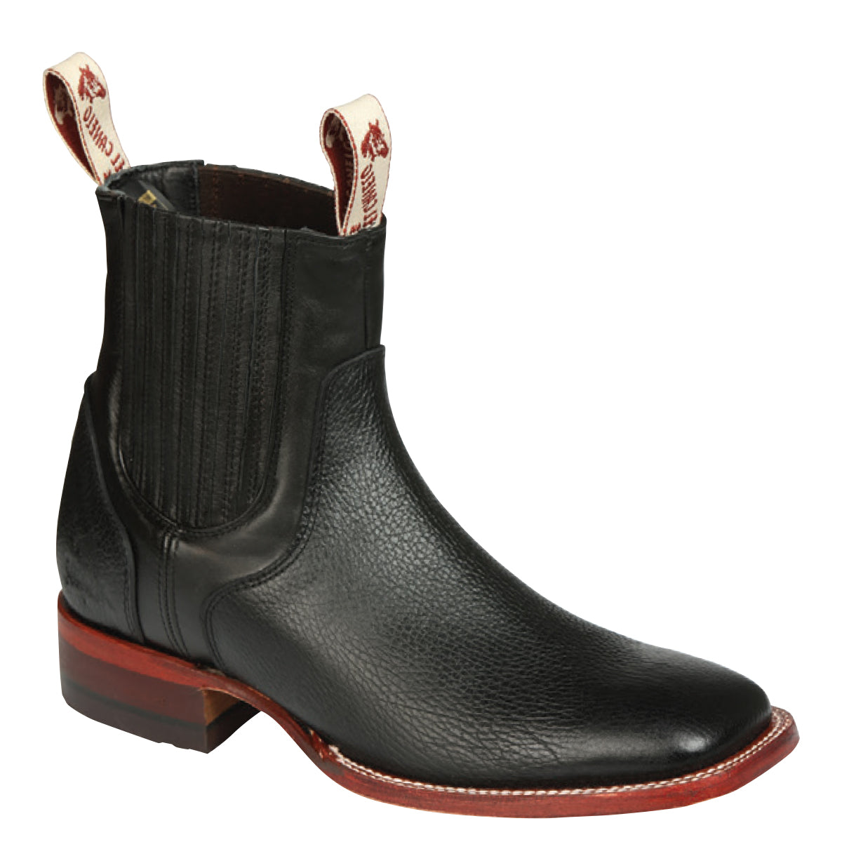 Black Square Toe Chelsea Boot