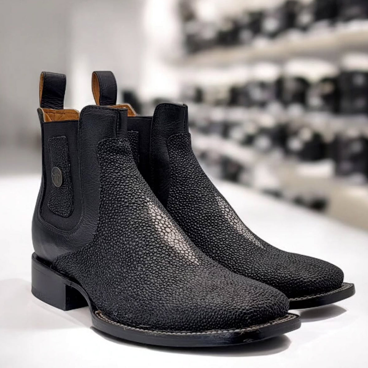 Stingray Print Short Cowboy Boots