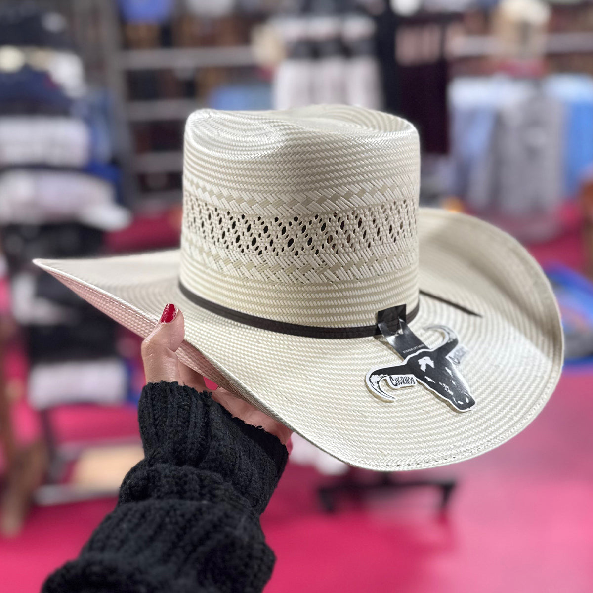 Two Tone Brick Crown Cowboy Hat