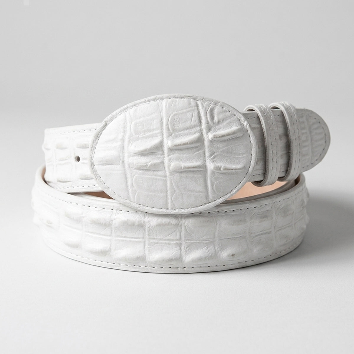mens white leather dress belt Crocodile Print Western oa250423054 Winter Abundance Embroidered Cotton Waist Size:Waist 38 A leather golf belt