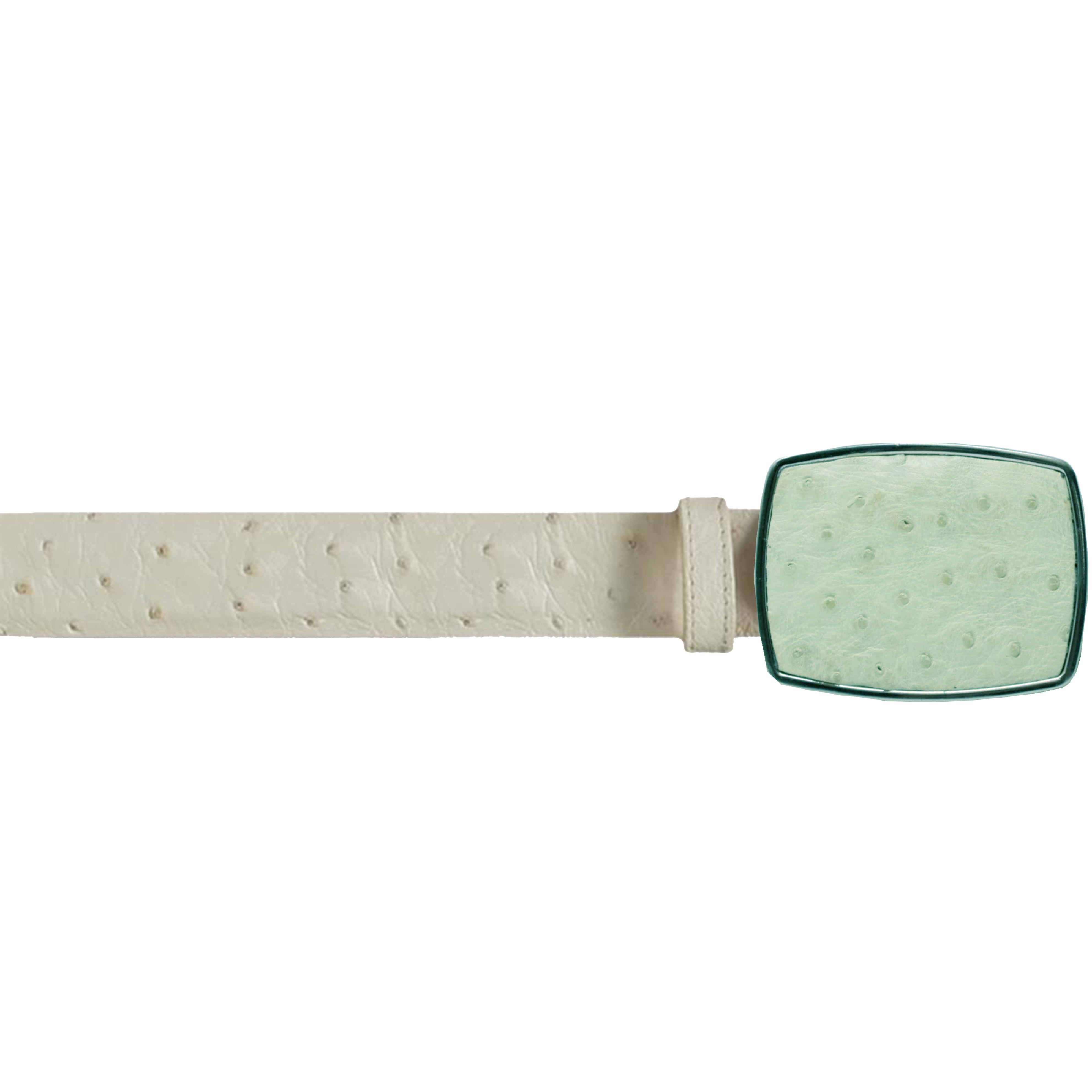 Winter-White Ostrich Belt