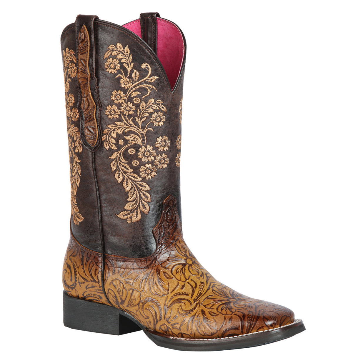 Oryx Tooled Print Square Toe Cowgirl Boot