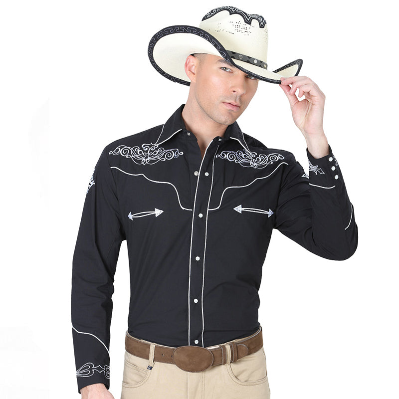El General Black Western Shirt L / Black