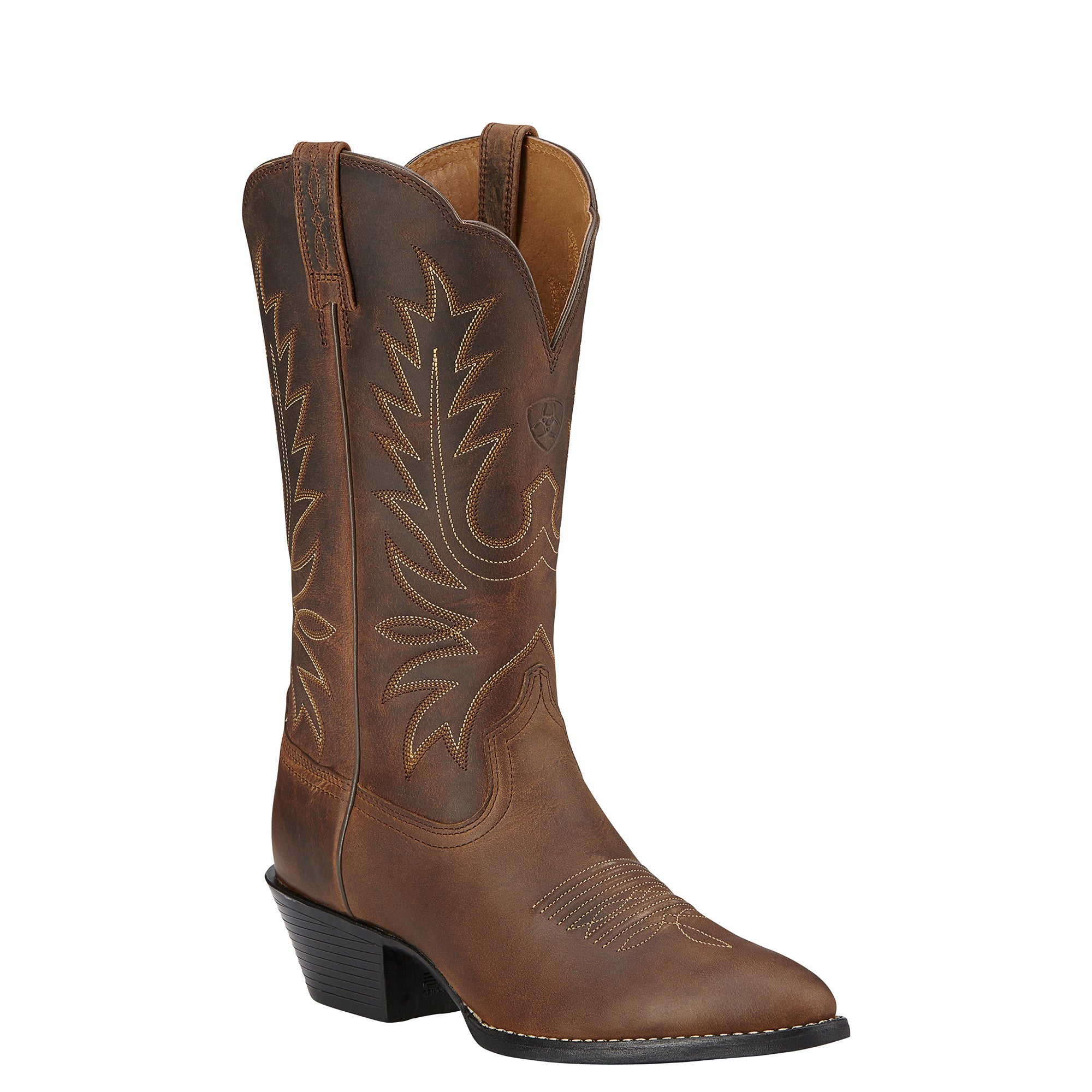 Ariat Women's Heritage Western R Toe Brown Distressed - VaqueroBoots.com - 1
