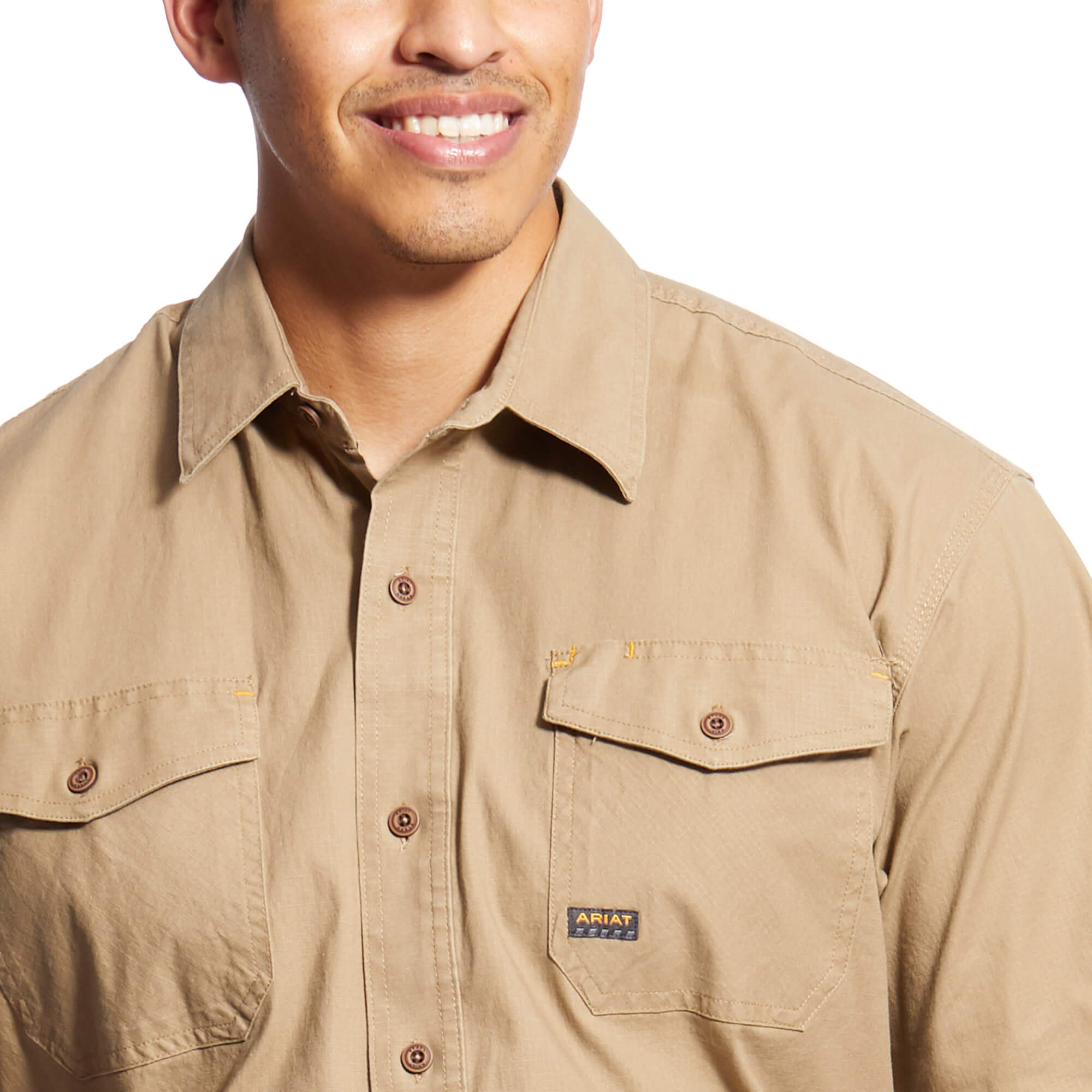 Men's Rebar Made Tough DuraStretch Work Shirt - Khaki