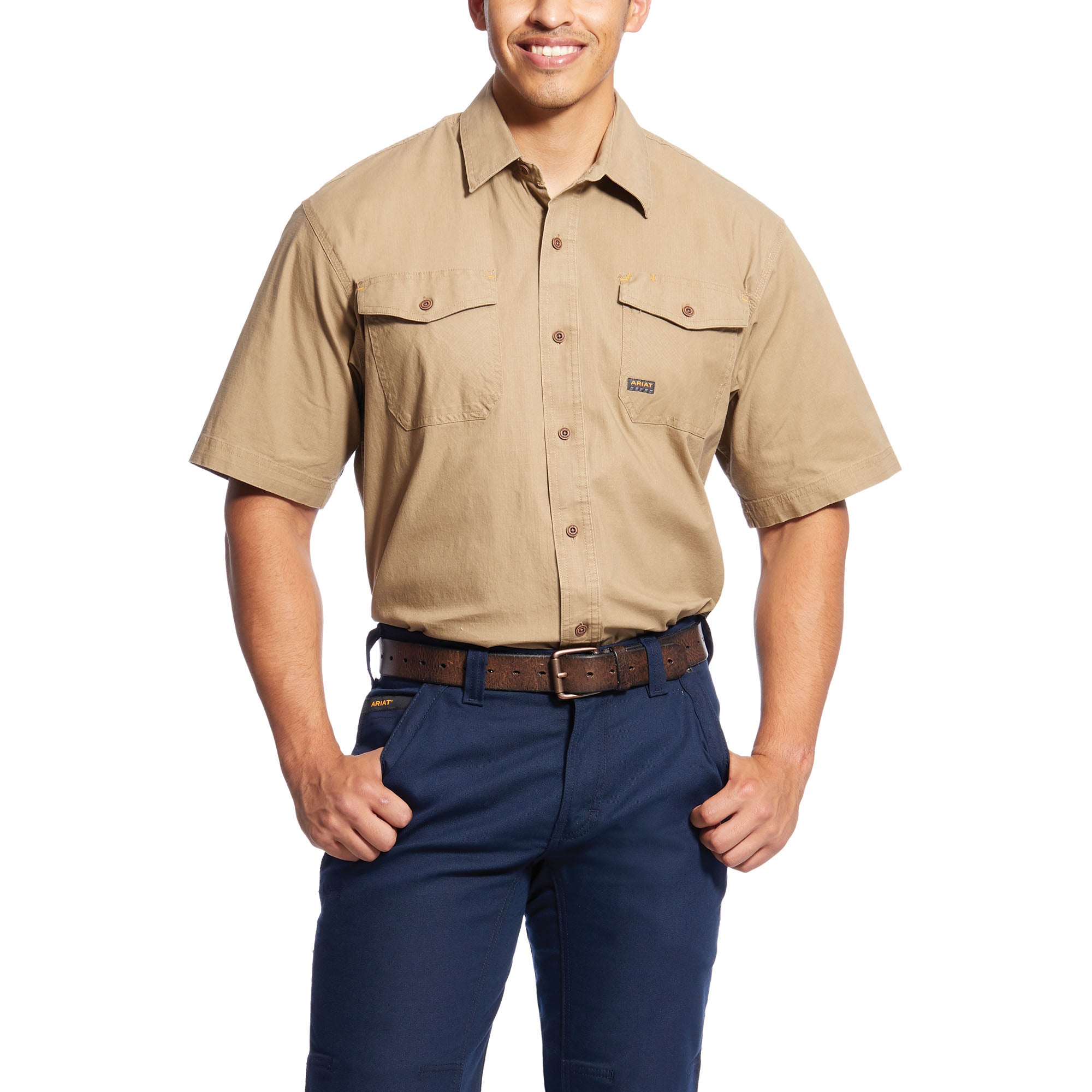 Men's Rebar Made Tough DuraStretch Work Shirt - Khaki