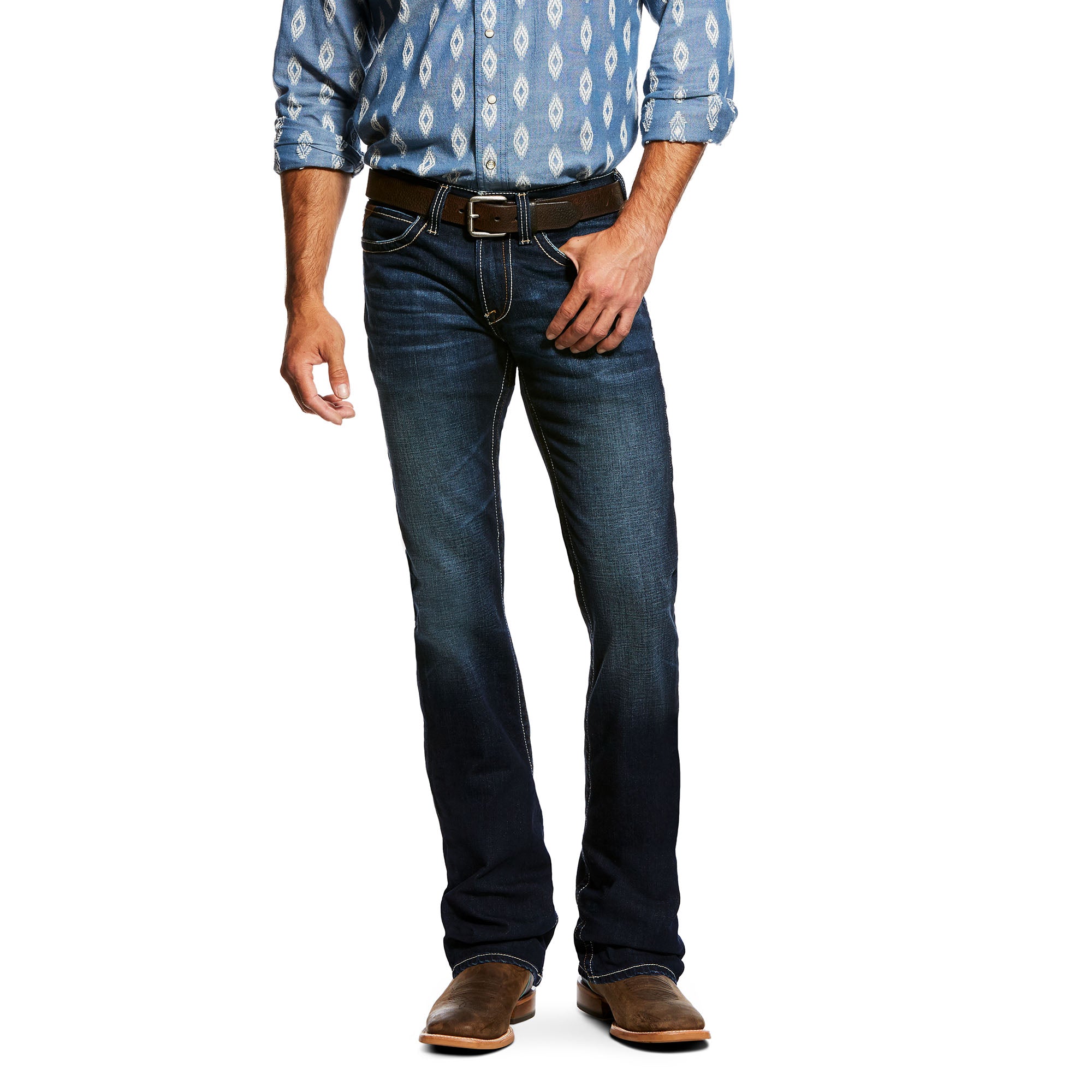 view of ariat m7 jeans