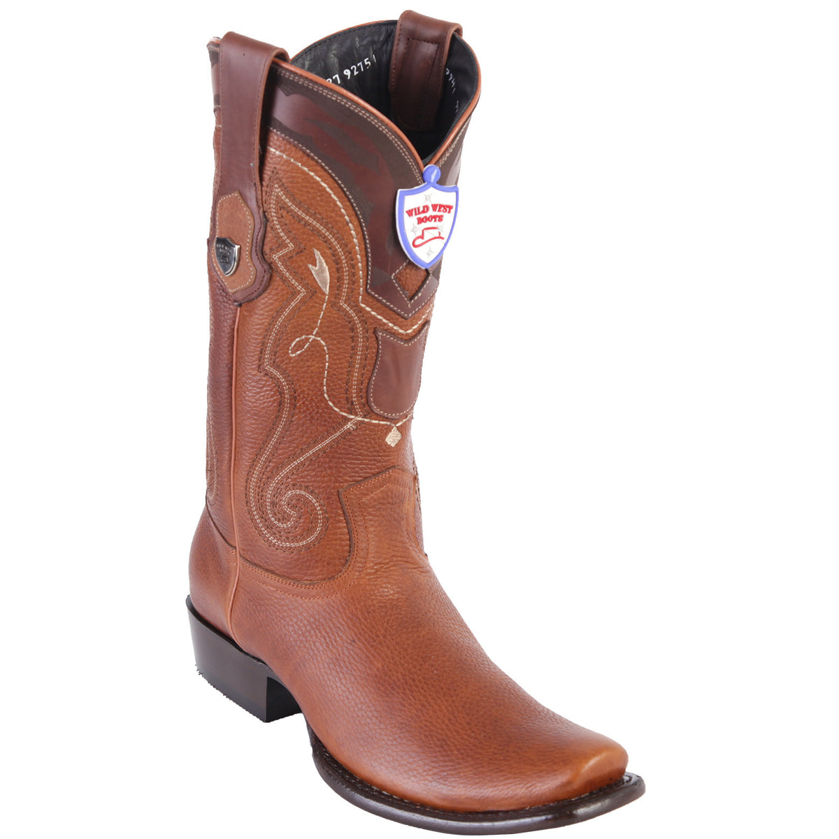 Men\'s Western Rodeo Genuine Brown Leather Half Boots with Zipper Dubai Toe 266 Stetson Brown Men main image 2