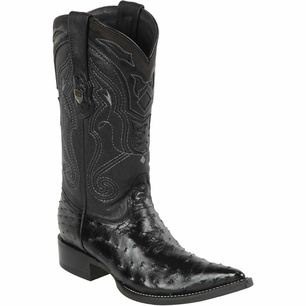 Black Ostrich Cowboy Boot Pointy Toe