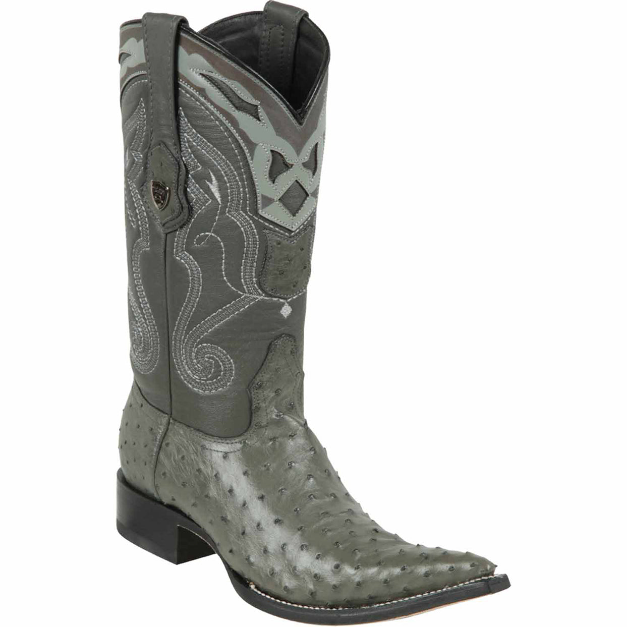 Grey Ostrich Cowboy Boots Pointy Toe | Wild West Boots Pointed Toe Grey Ostrich Cowboy Boots Pointy Toe | Wild West Boots Pointed Toe