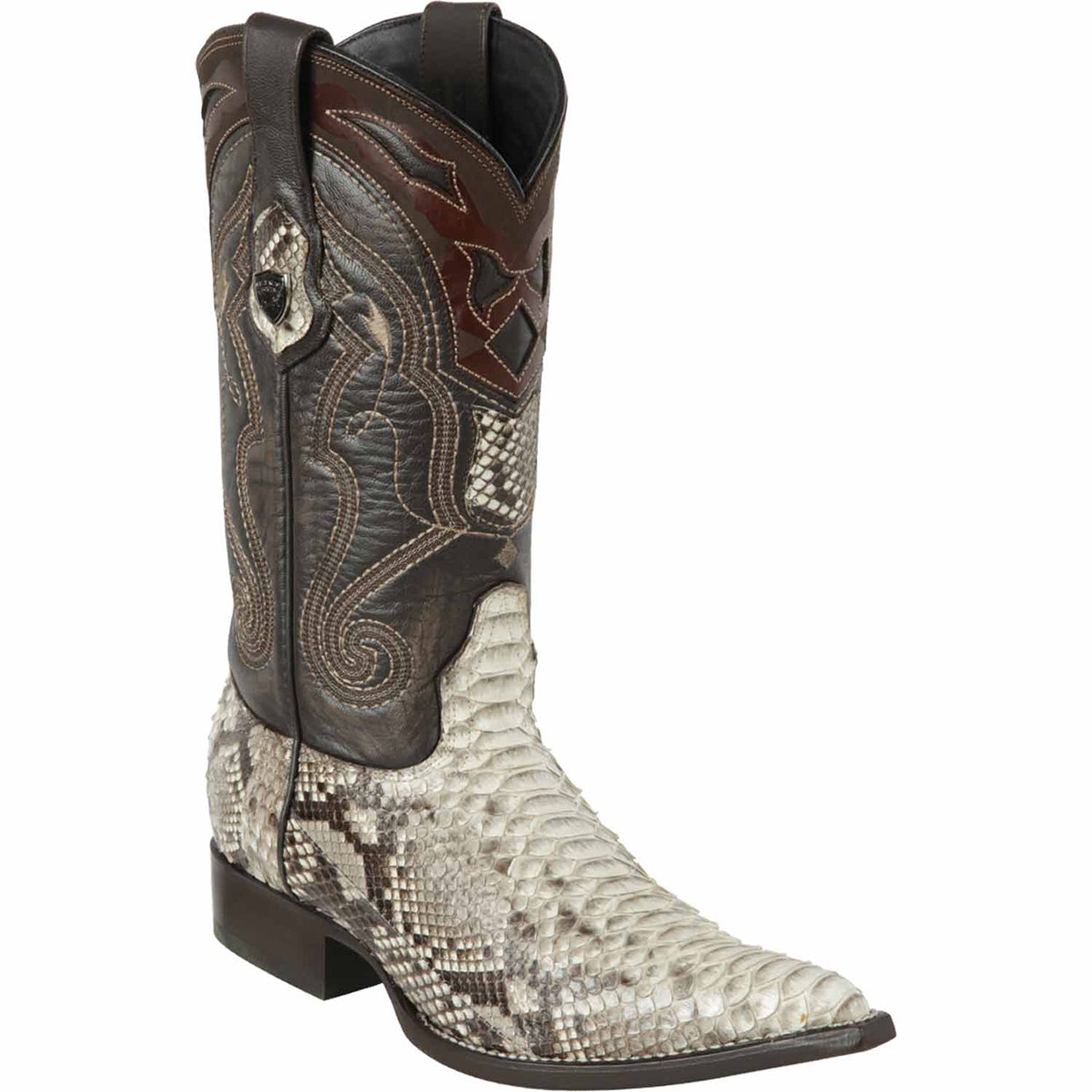 Natural Python Snakeskin Cowboy Boots - Pointy Toe
