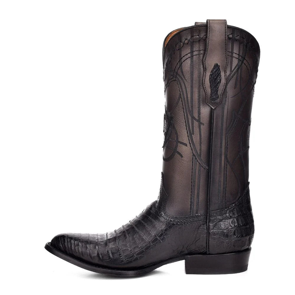 Cuadra black Caiman boot side view