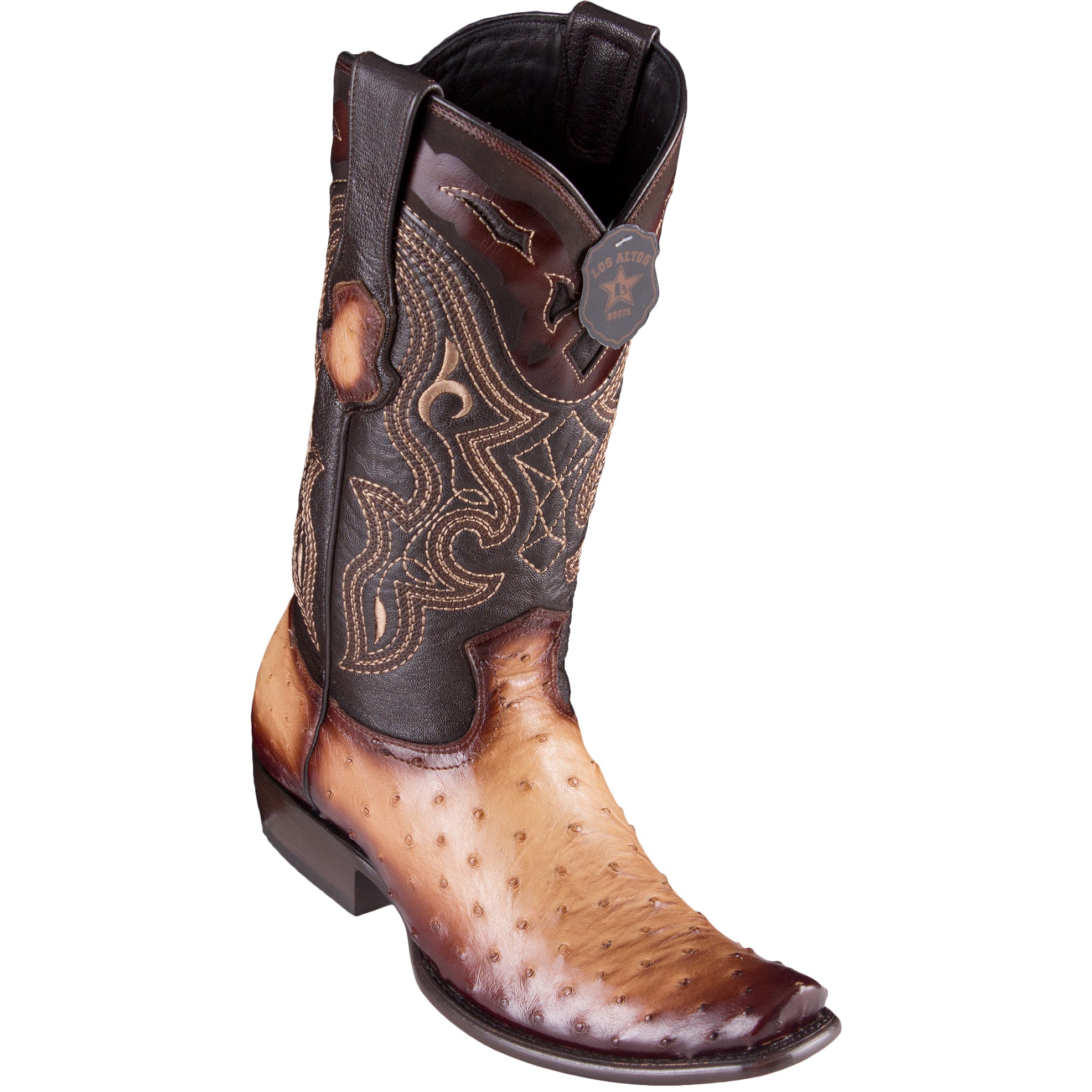 Ostrich Faded Oryx Cowboy Boots - H79 Dubai Toe